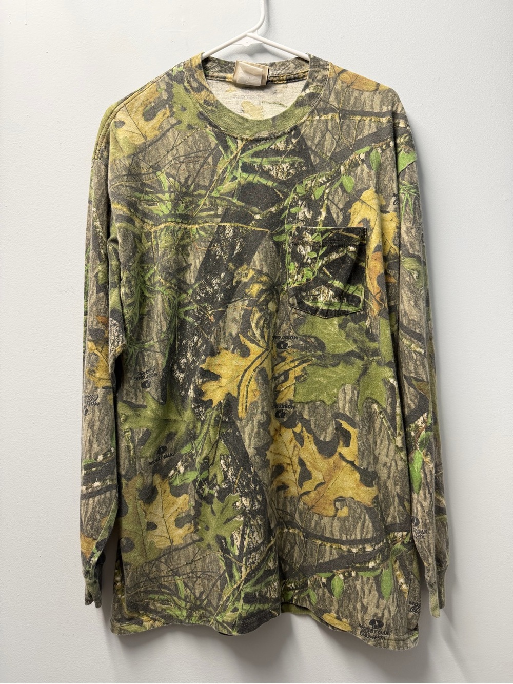 Vintage Mossy Oak Camo Long Sleeve Pocket Tee L Gorpcore Hunting Gear